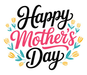 Fototapeta premium Happy Mothers Day Floral Greeting Card