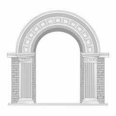 Fototapeta premium Classical Archway with Columns and Brickwork