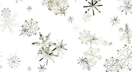 Falling snowflakes on white, perfect for holiday season, Christmas and New Year greetings. Winter ba © vegefox.com