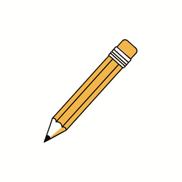 Yellow pencil with black tip.
