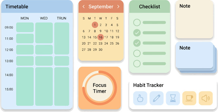 Colorful planner and organization stickers.