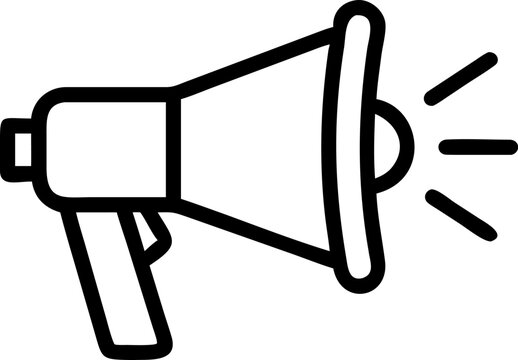 Megaphone vector line icon representing announcement, promotion and communication.