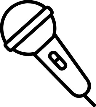 Microphone vector line icon symbolizing audio, recording and broadcast.