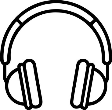 Headphones vector line icon symbolizing audio, music and entertainment.