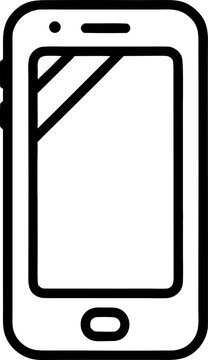 Smartphone vector line icon symbolizing mobile device, communication and technology.