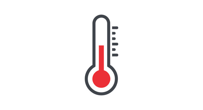 Thermometer with rising red temperature gauge.