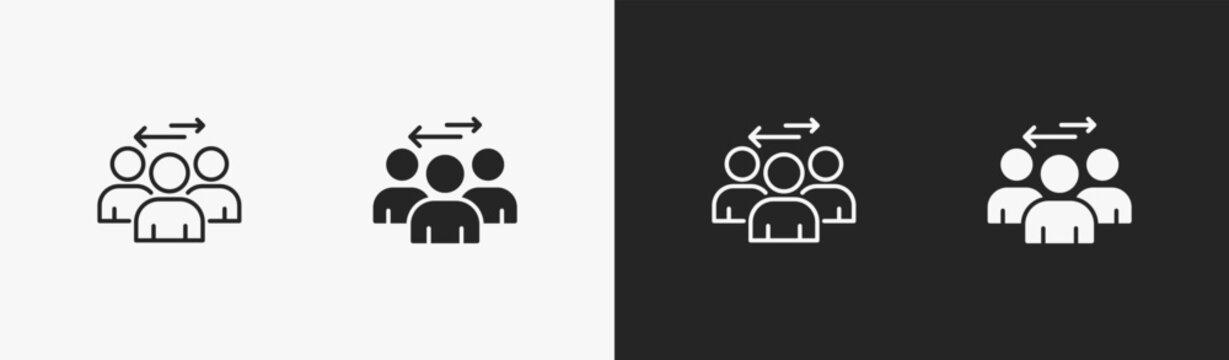 Set of Distance icon in black and white collection