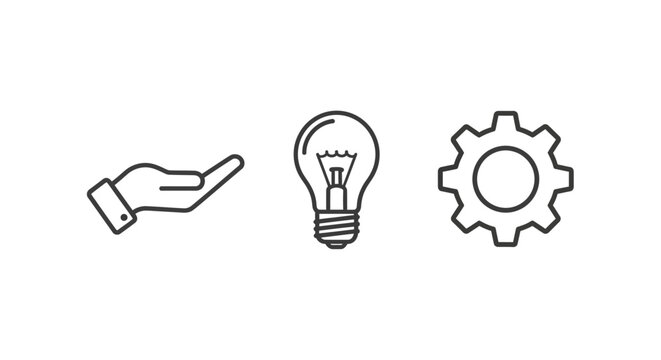 Innovation concept with hand lightbulb gear.