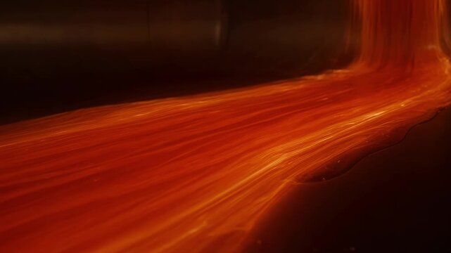 Abstract background featuring smooth flowing red and orange liquid or energy waves with dynamic motion blur effect against dark backdrop.