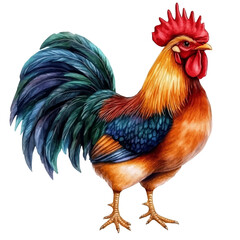 watercolor of Chicken illustration graphic, isolated on a white background. © trovexa