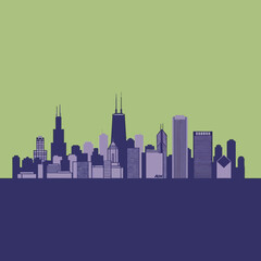Obraz premium Modern City Skyline Silhouette Illustration.