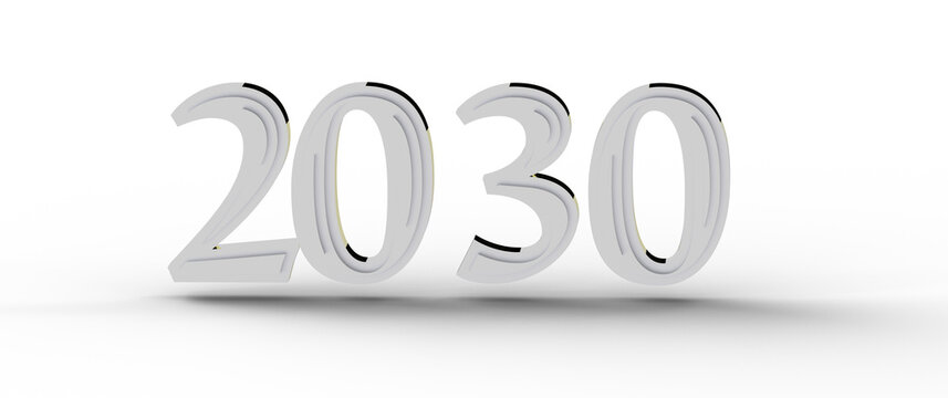 3D rendered image of the year 2030, perfect for futuristic and planning concepts. Clean design and i