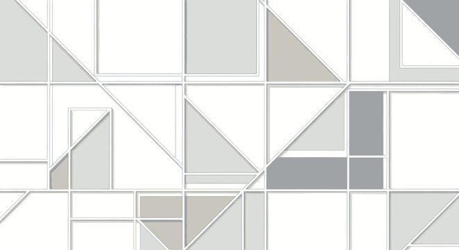 Abstract geometric background with white minimalist lines and grey shapes