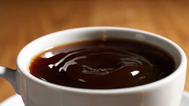 Coffee Cup with Falling Coffee Drops.
