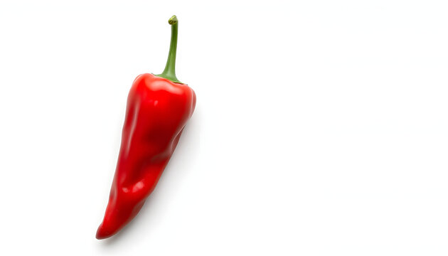 Red chilli pepper isolated on white background, Red chilli on White Background With clipping path, realistic. White tone