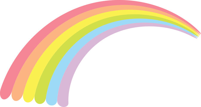 Colorful rainbow arc illustration. Minimal pastel spectrum design.