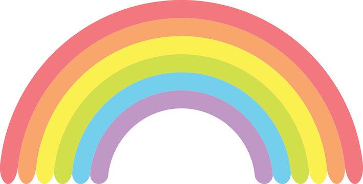 Colorful rainbow arc illustration. Minimal pastel spectrum design.