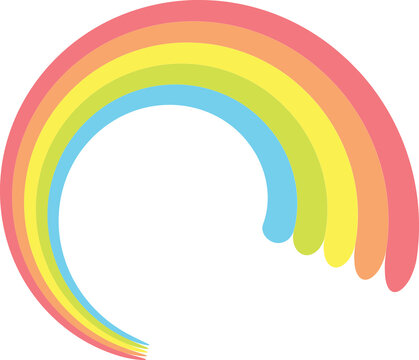 Colorful rainbow arc illustration. Minimal pastel spectrum design.