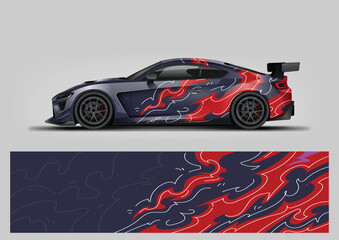 Obraz premium vehicle wrap graphic vector. red abstract background for car vinyl wrap