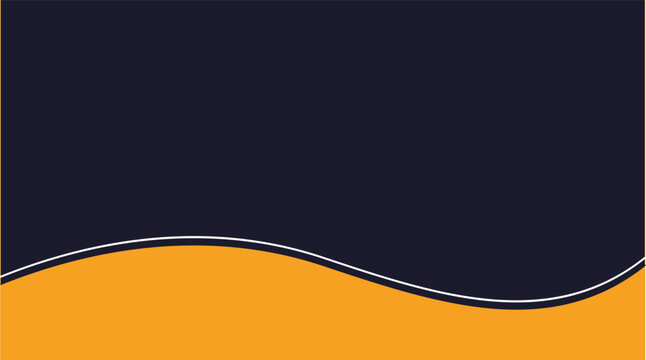 Minimalist abstract background with wavy yellow and dark blue shapes, modern corporate vector illustration, professional presentation slide template