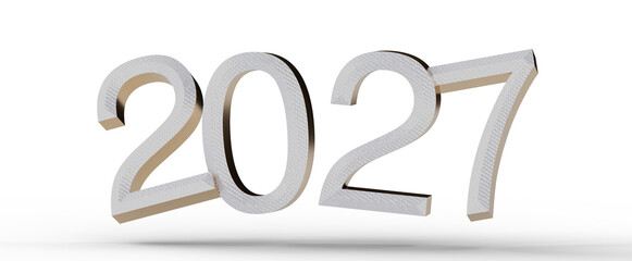 3D rendered illustration of the year 2027, perfect for new year greetings, future concepts, and business planning. Idea © vegefox.com