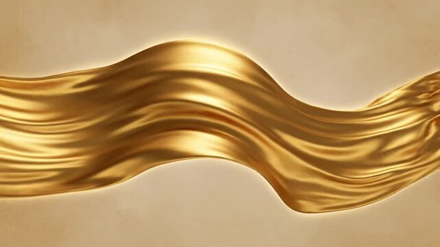 Golden liquid flowing smoothly right.