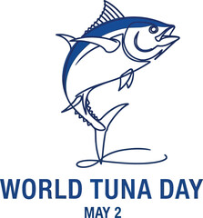 Obraz premium Dynamic vector illustration graphic of a tuna fish jumping to celebrate world tuna day on May 2nd