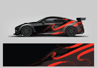 Obraz premium car livery graphic vector. abstract background design for vehicle vinyl wrap
