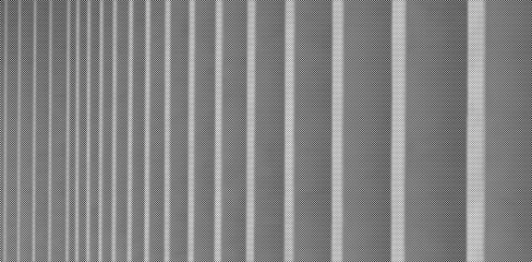 Fototapeta premium Abstract architectural facade with vertical white columns and halftone texture. Repeating grid lines create a modern monochrome building background. Clean corporate pattern for
