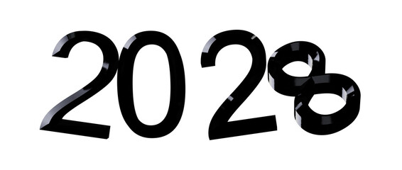 Obraz premium 2028 year text in a modern design, perfect for new year greetings and holiday designs.