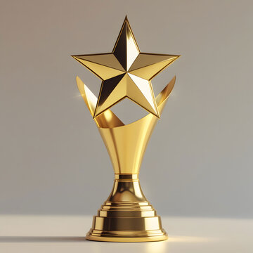 Golden trophy with star