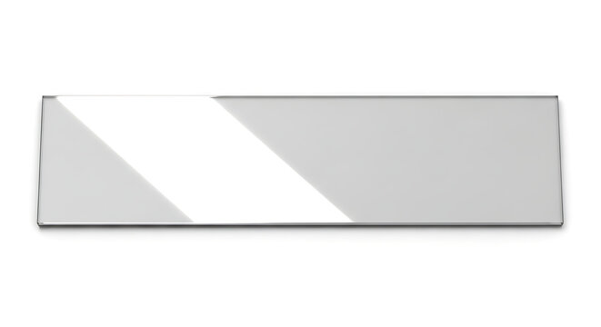 Blank rectangular plate with a reflective surface rectangle reflective minimalist copy space template background isolated material abstract