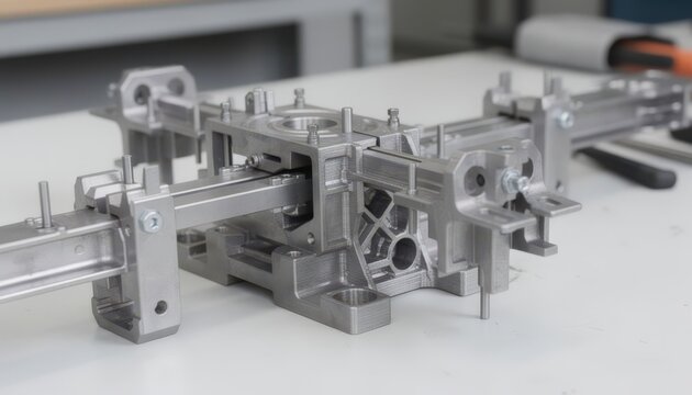 Detailed medium frame of colorcoded smart fasteners with embedded identification chips illustrating enhanced visual sorting and realtime traceability in manufacturing workflows.