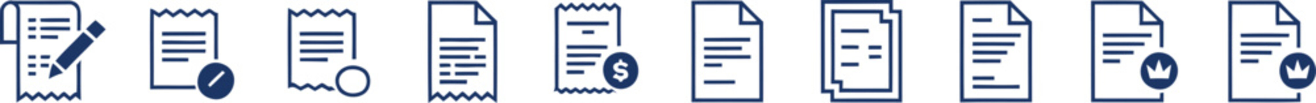 Collection of dark blue representing documents and financial transactions