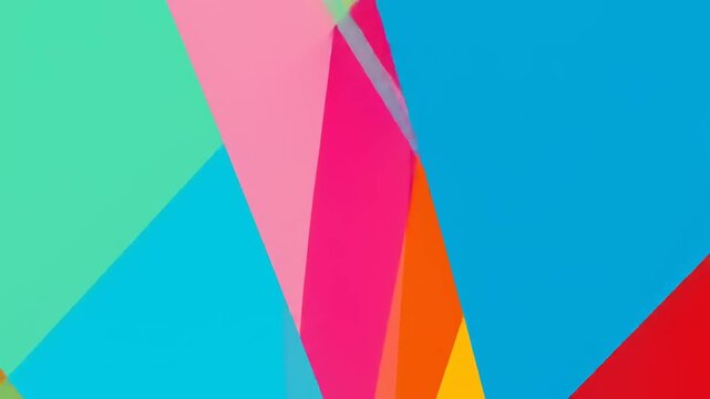 Abstract geometric composition with overlapping shapes and vibrant colors