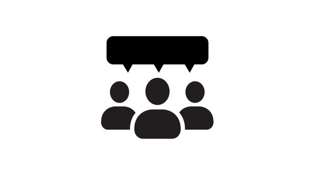 Group communication speech bubble icon animation isolated on white background