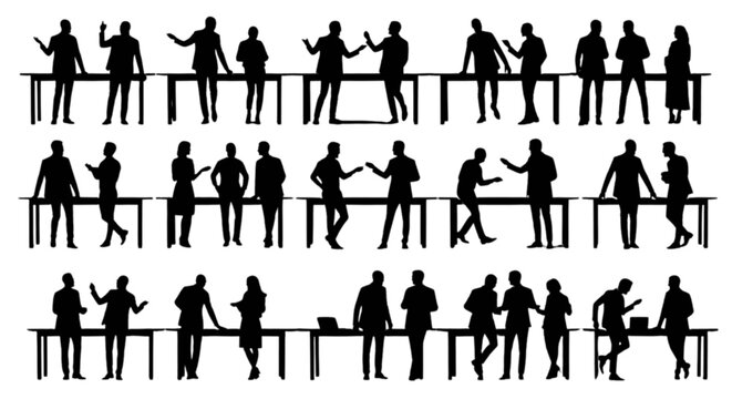 Diverse people walking together in a line isolated on transparent background, Vector