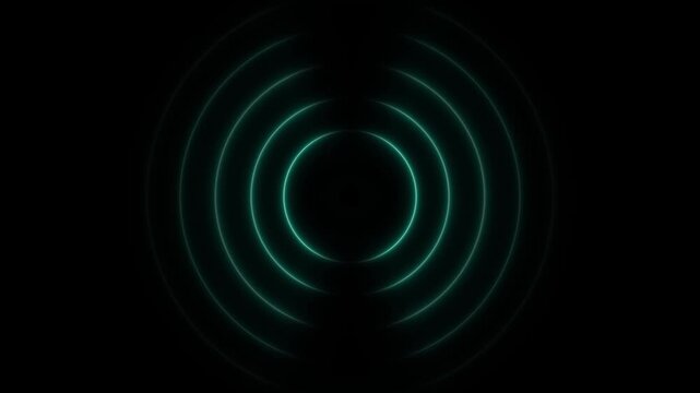 Abstract neon circle radio waves looping background. Abstract neon radio waves signal.Radio wave signal, radar concept.Radio waves seamless animation background video with alpha chanel.4k video