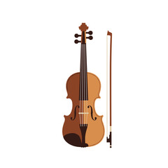 Fototapeta premium Violin illustration with bow isolated on white background for musical concepts
