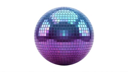 Fototapeta premium A shiny purple disco ball on transparent background