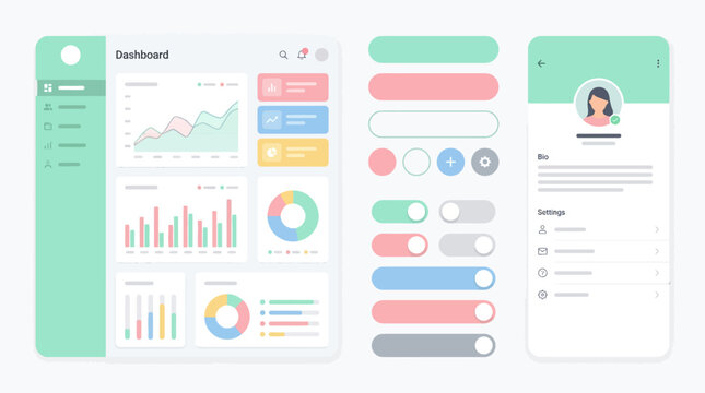 User Interface Dashboard Design Elements for Web and Mobile Applications
