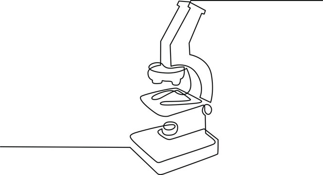 Simple microscope with slide and specimen Vector