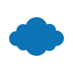 Obraz premium Isolated cloud with scalloped edges in a bright blue color on a white background