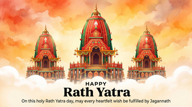 Happy Rath Yatra Spiritual Hindu Festival Design