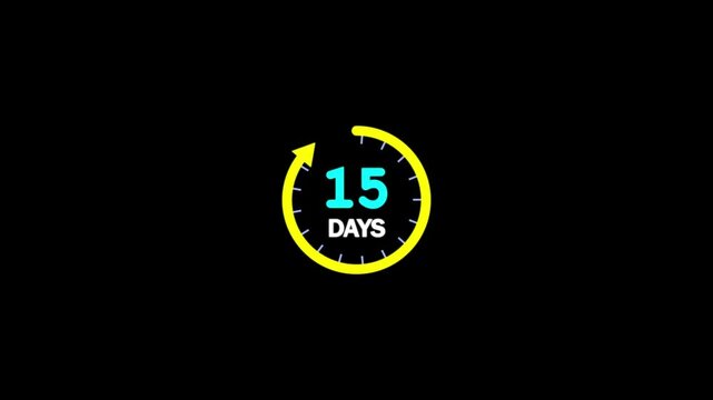 Calendar icon day 15 animation Luma matte with transparent background 4K appointment, important date, Timetable time management, organize meeting, Planning strategy Animated stock video.