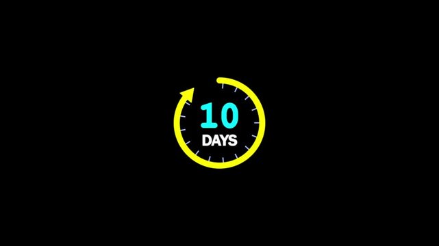Calendar icon day 10 animation Luma matte with transparent background 4K appointment, important date, Timetable time management, organize meeting, Planning strategy Animated stock video.