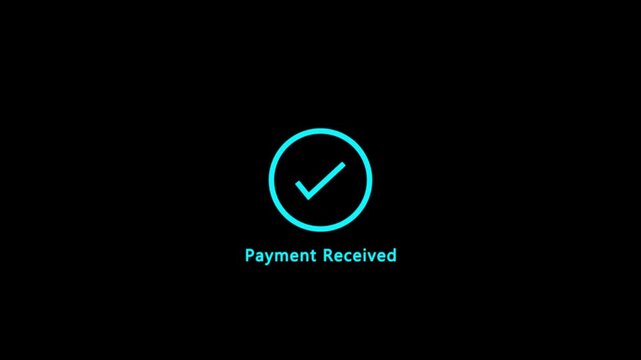 Payment Received Status Notification with Checkmark Icon in Circle on Background.