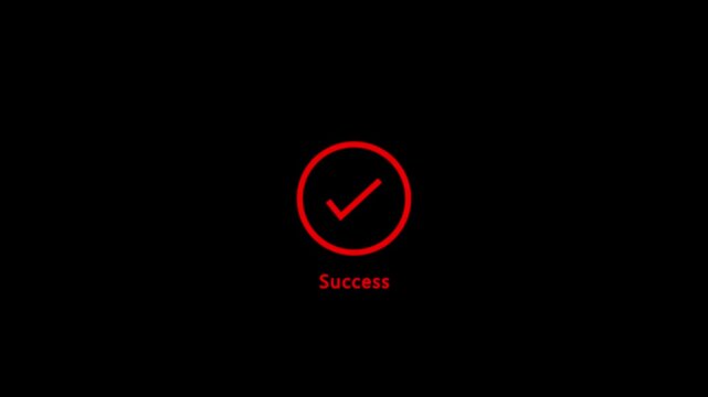 Success Status Notification Button with Checkmark Icon in Circle on Background.