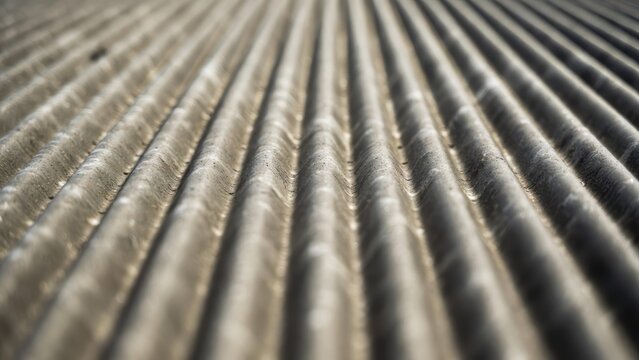 Close-up textured background of weathered corrugated metal sheeting with soft focus