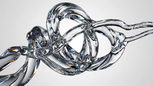 Crystal Glass Sculpture Knot Design.